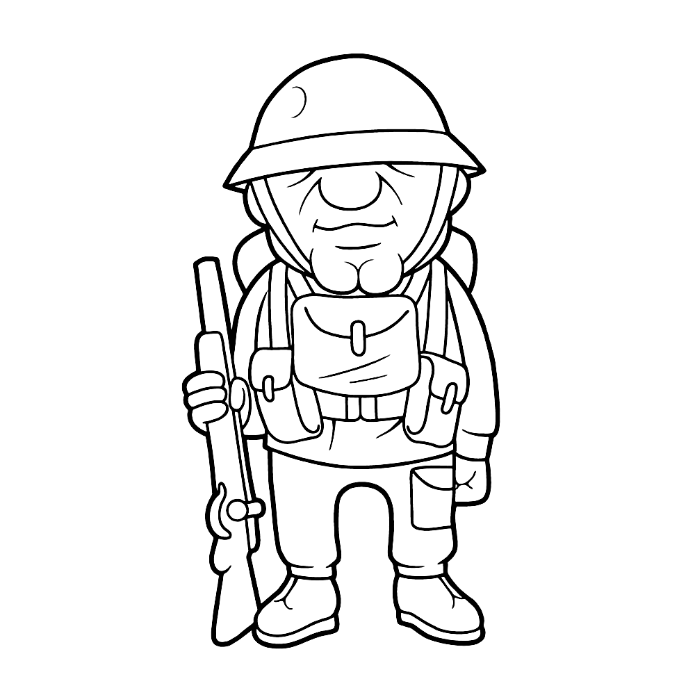 Plansa de colorat cu Militar 26 19